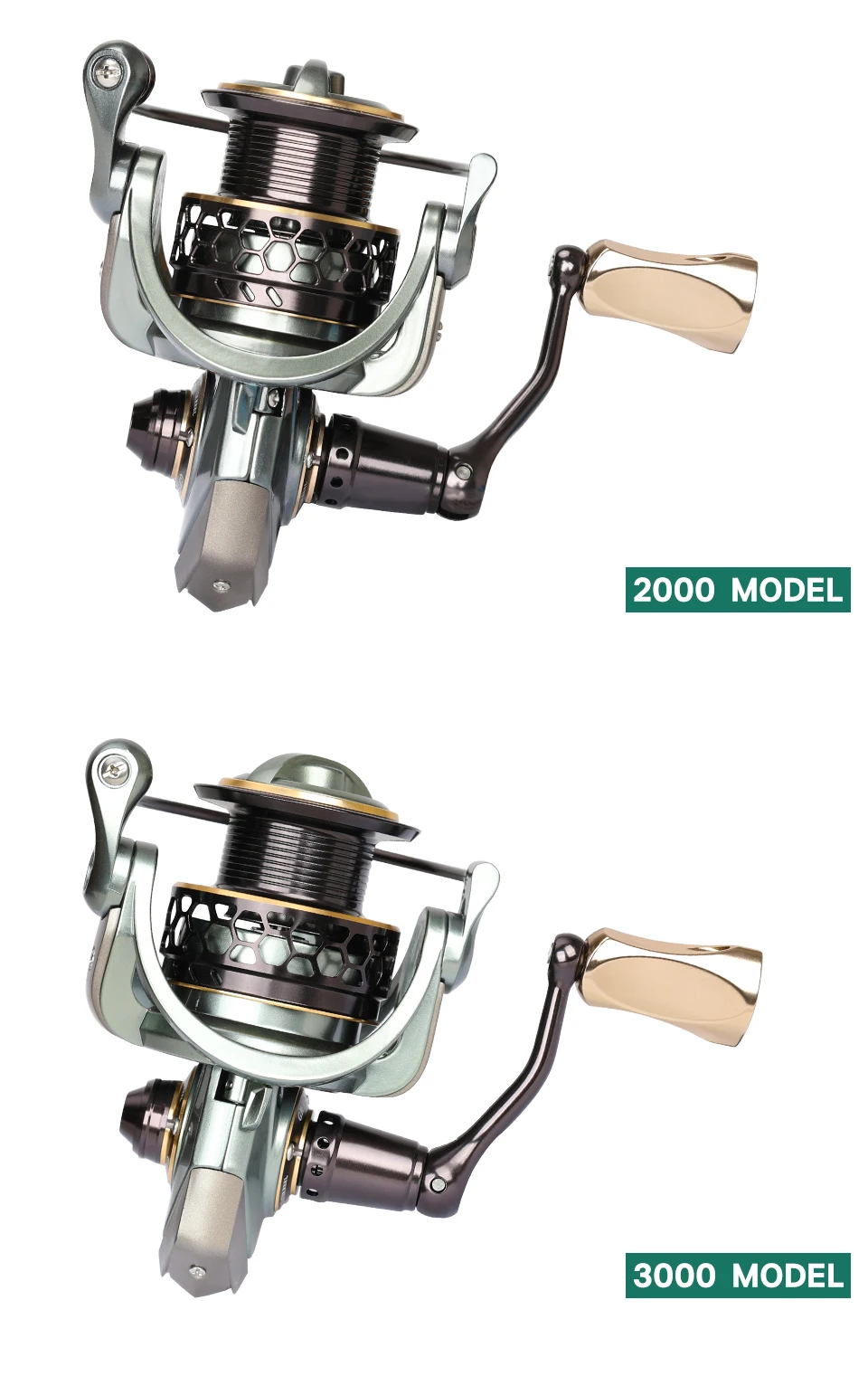 TSURINOYA Long-Casting-Spinnrolle JAGUAR 1000 2000 3000 2 Spulen, maximale Bremskraft 6 kg, abgeschrägte Spule, sanfte Rolle für Salzwasser – Detail 25