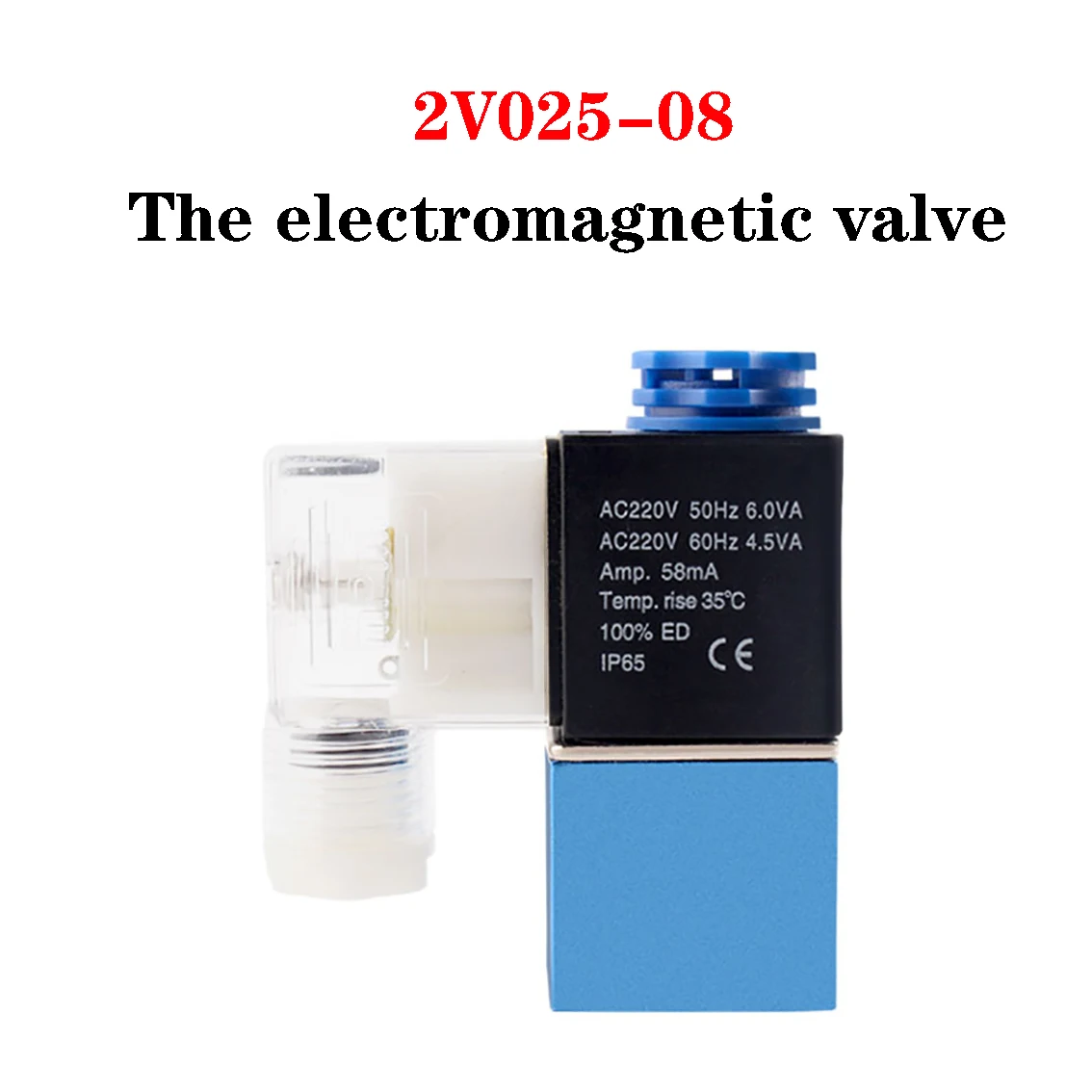 

1Pc 2V025-08 Solenoid Valve With 4 6 8 10 12mm Fittings 2-Position 2-Way Control Valve Reversing Normally Closed Type Controller