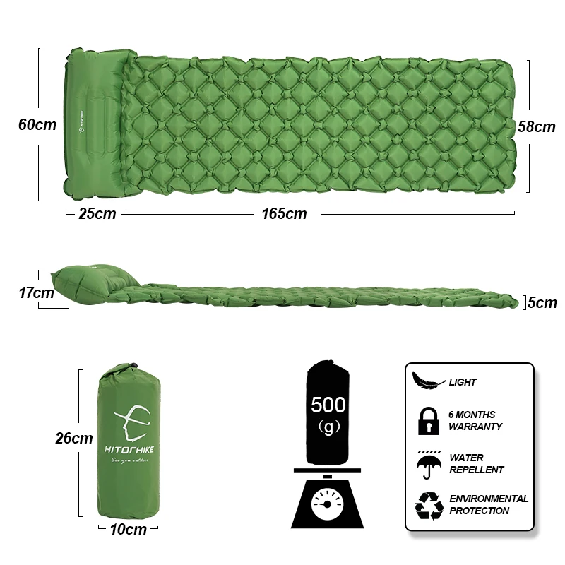 Inflatable Sleeping Mat Outdoor Camping Pad Compact Backpacking Ultra Light Mattress Portable Picnic Moistureproof Cushion