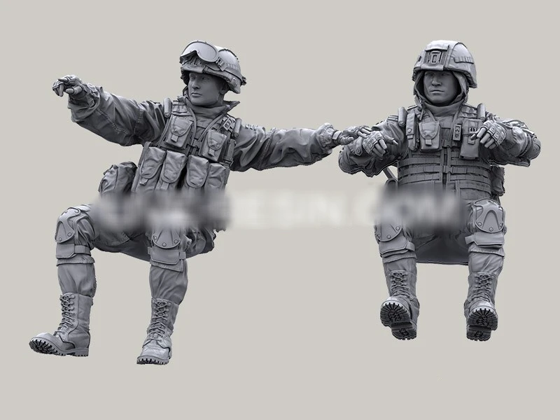 1/35 Resin Model Figure GK，Two men and the turret , No car , Unassembled and unpainted kit