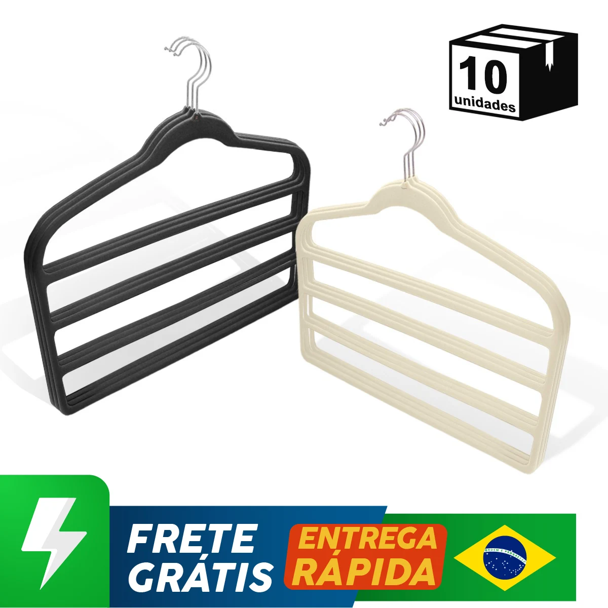 10 Pçs Suporte Para Calças Veludo Alta Qualidade Multifuncional Gancho Cromado 360 ° Rotativo Organizador Armário Closet Guarda