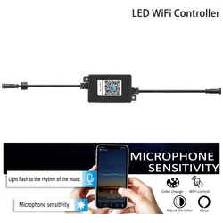 Controlador WIFI LED Tuya/Magic Home/Alexa para luces de neón/Tira/cubierta/Piscina/jardín RGB de 4 pines, Android e IOS, IP68, máximo: 144 vatios, DC5-28V