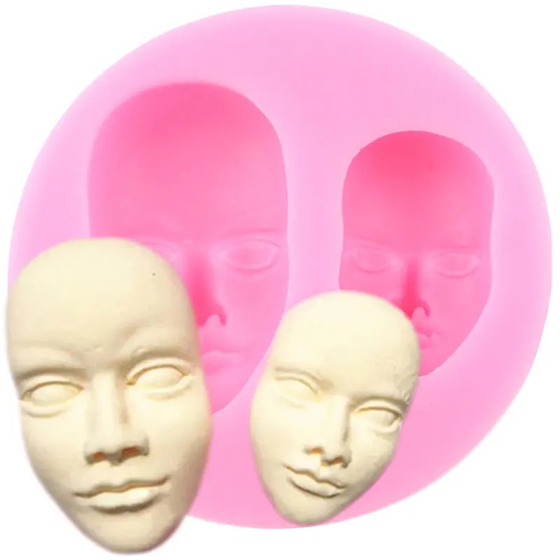 Man Face Silicone Mold Cupcake Topper Fondant Molds DIY Doll Clay Resin Mould Fondant Cake Decorating Tools Candy Chocolate Mold