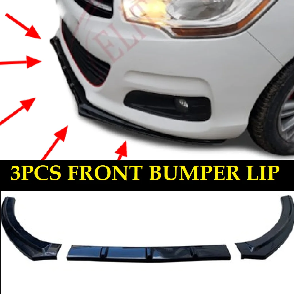 

For Citroen C4 2011-2018 Front Bumper Lip Body Kit Spoiler Splitter Diffuser 3pcs High Quality ABS Plastic Professional