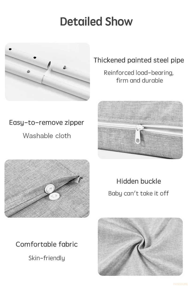 1 Stück 47 cm Kinderbettbarriere für Babybett Zaun Geländer für Kinderbettschutz Bettgitterschutz für Kinder – Detail 10