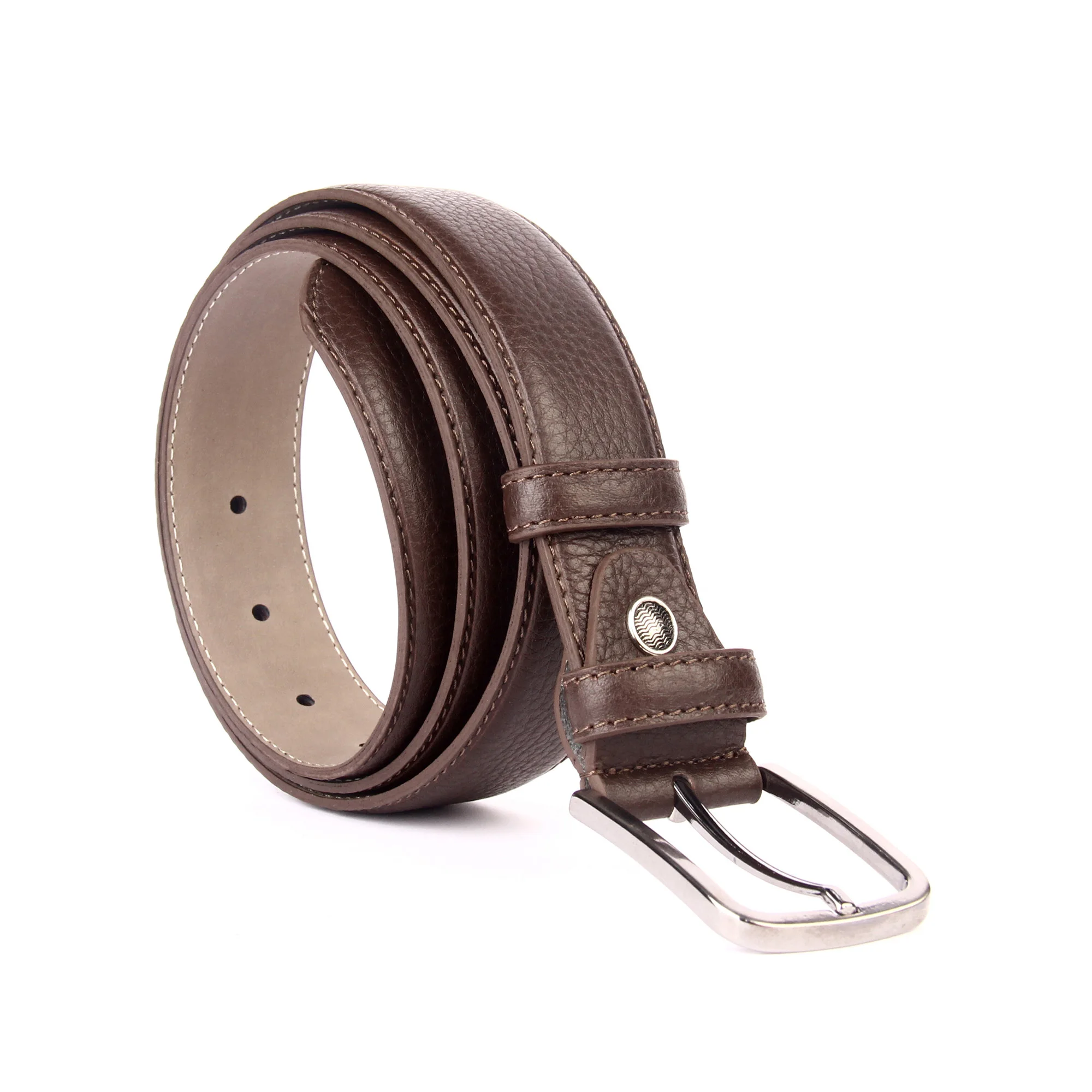 Handmade Brown Leather Belts with Genuine Calf Skin, Men's Formal Classic Versatile Fashion Accessories for Pants Jeans