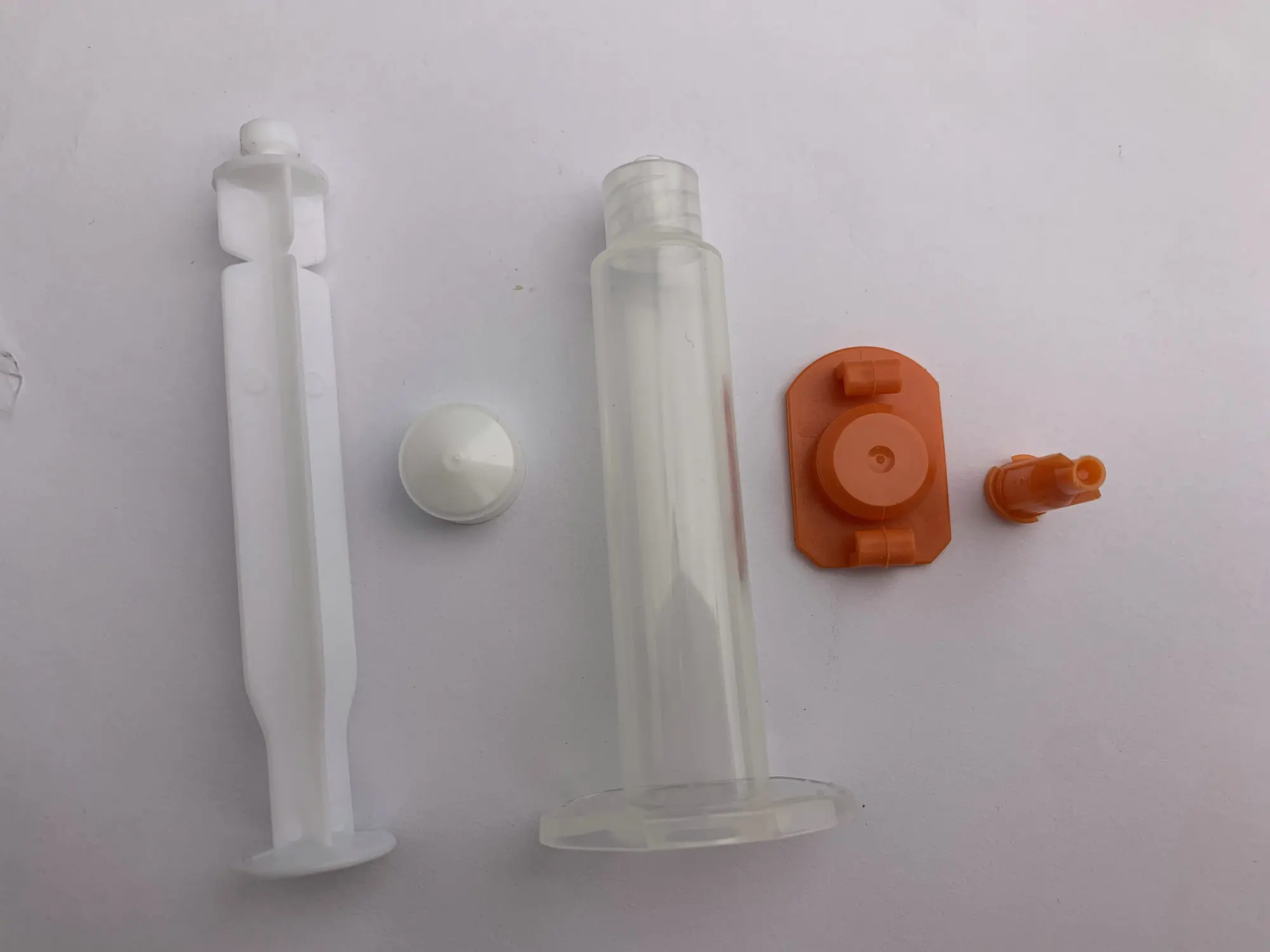 250PCS/LOT, 5CC Clear Air Dispense Syringe Barrel 4-pieces(barrel+stopper+tip cap+end cap+plunger)