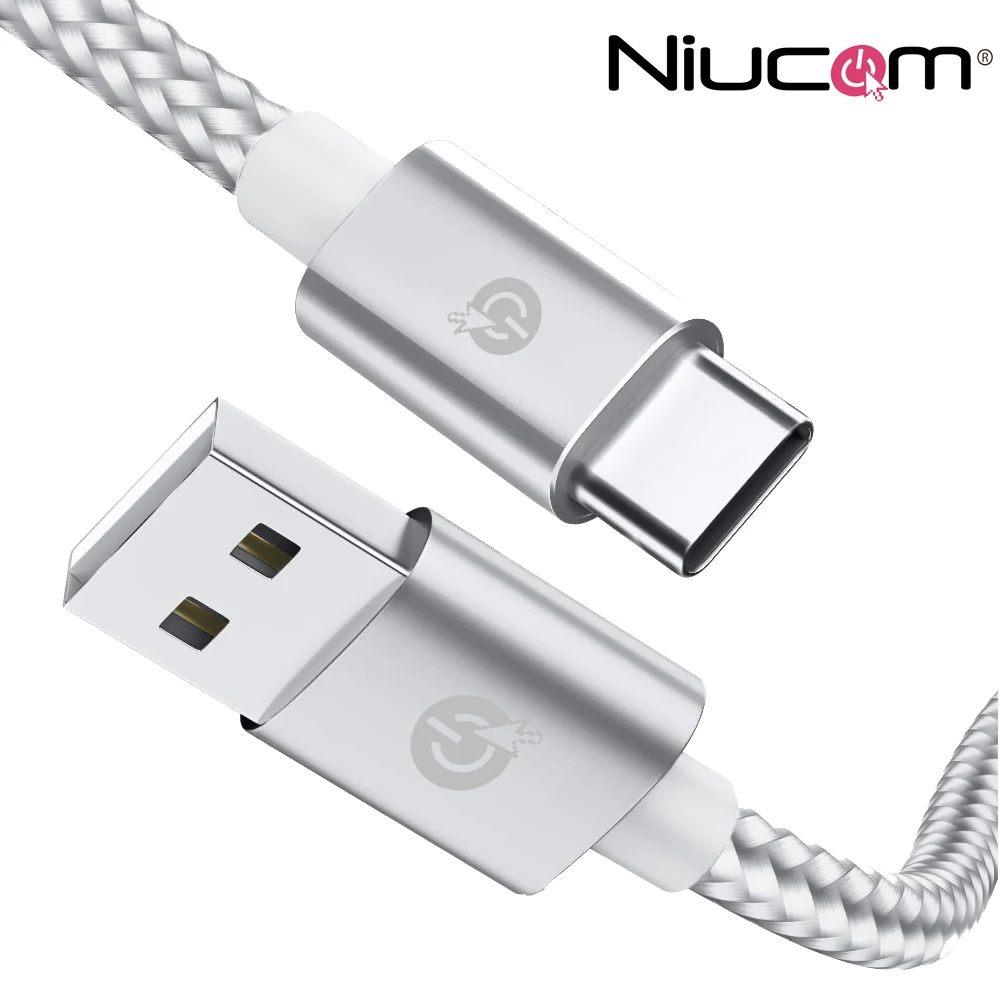 Niucom usb Type-c cable compatible with iPhone and Android USB 3.0 to usb c cable fast charging braided nylon 1 meter cordon movil