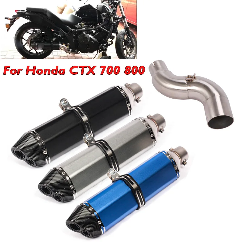 

For Honda CTX 700 Slip on Motorcycle Exhaust System Muffler Tip Middle Mid Link Connector Section Stainless Steel DB Killer