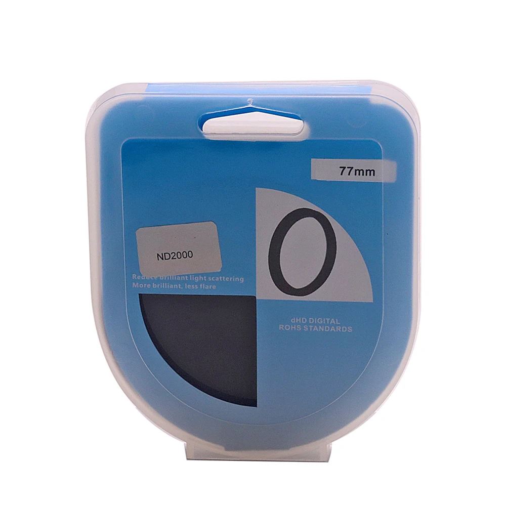 Filtro ND2000 ND de densidad neutra, filtro de lente de vidrio óptico 37 / 43 / 52 / 58 / 77 mm Universal