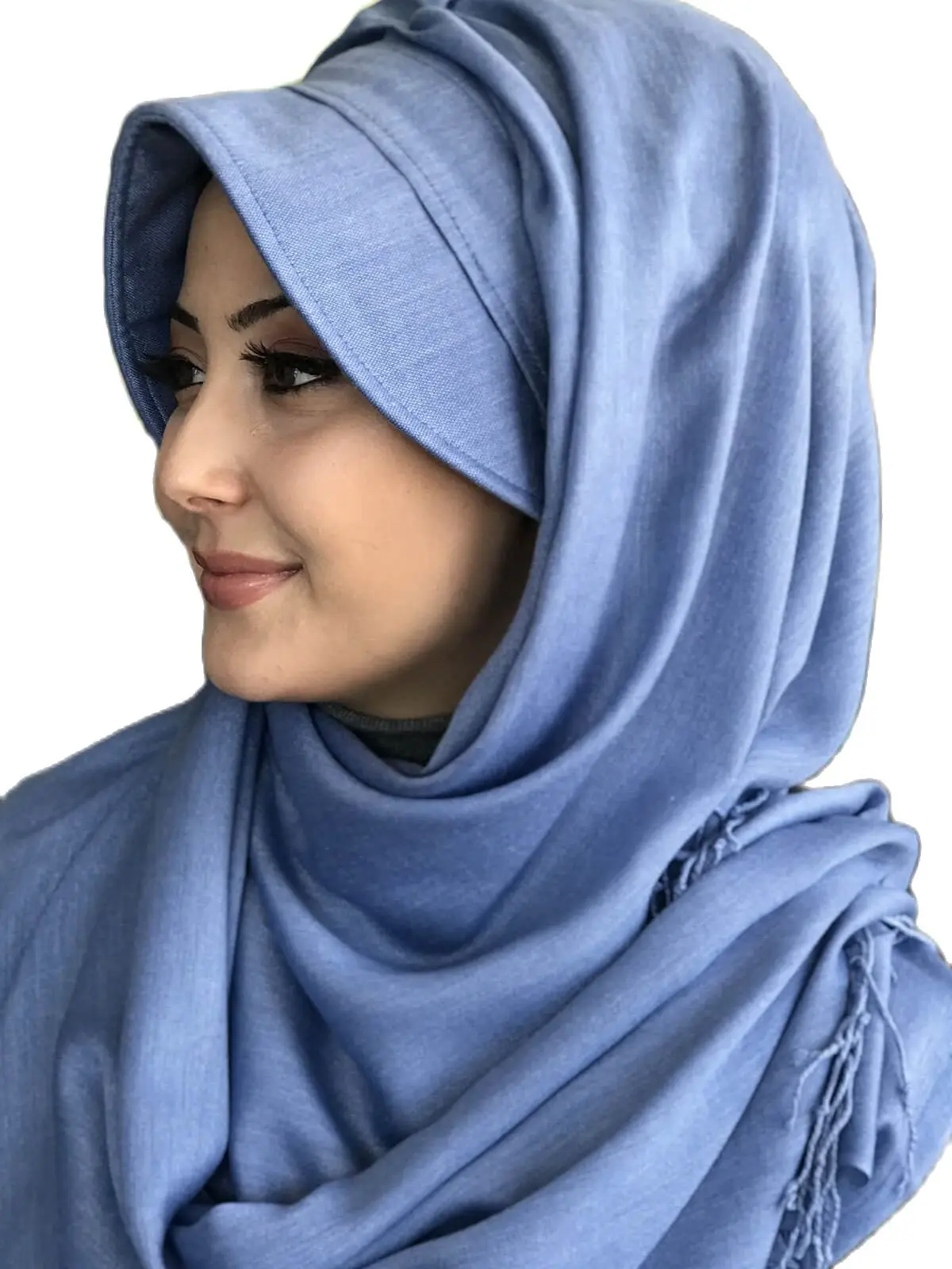 New Fashion 2021 Muslim\'s Hijab Islamic Clothing Turban Spring Summer Season Foulard Scarf Navy Blue Buckle Woman\'s Hat Shawl