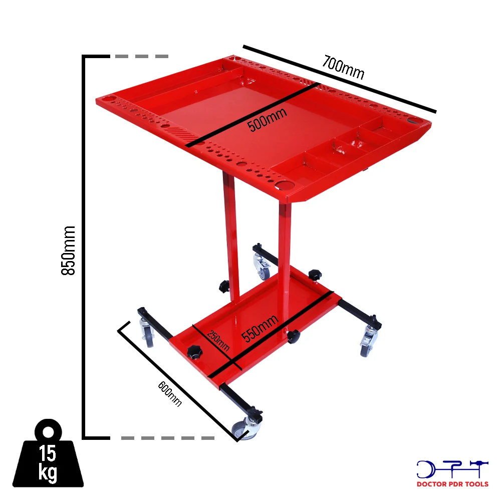 Pdr Tools Metal Folding Stand with Wheels for Rods And Equipment , Dent Removal Kit Paintless Auto Repair Car Damage