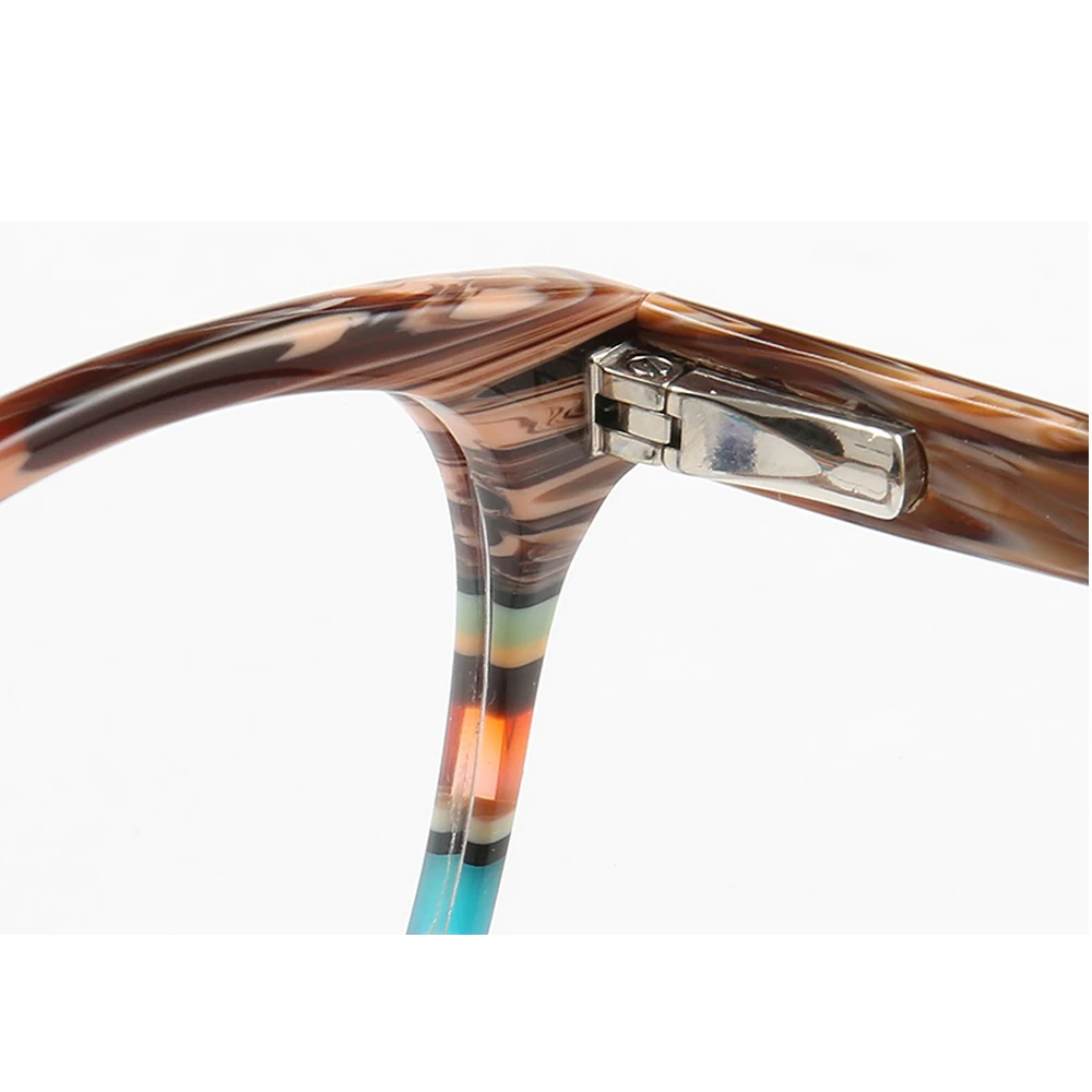 Vintage Women Fashion Eyeglass Frames Men Square Optical Glasses Frames Light Acetate Round Spectacles Striped Rx Eyewear Green