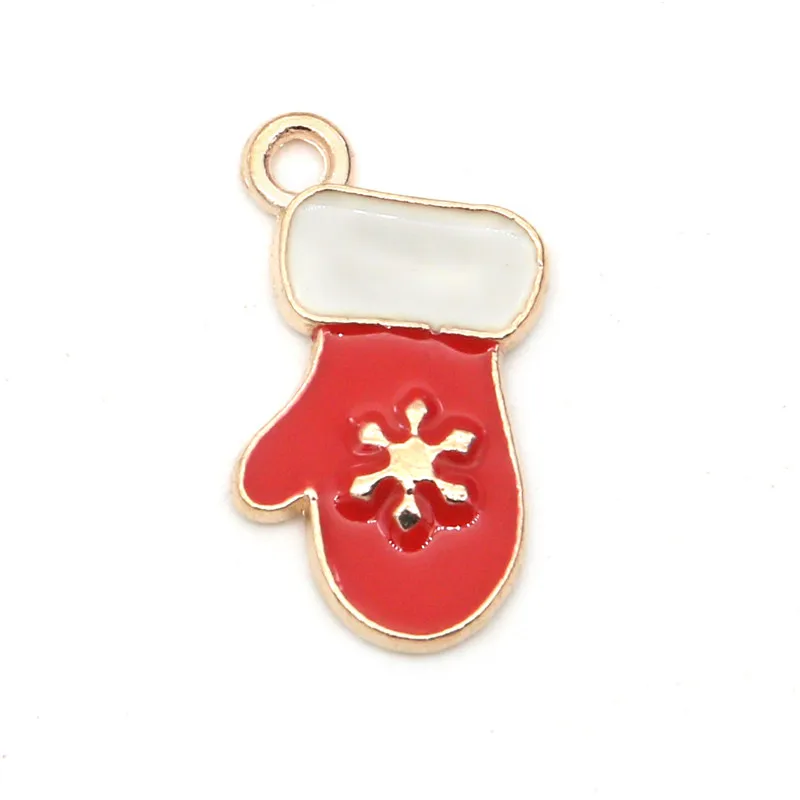 10 قطعة عيد الميلاد الموضوعية زينة زخرفية سبيكة المعلقات Charms الغزلان شجرة جورب ثلج Size15-20mm لسوار قلادة هدية