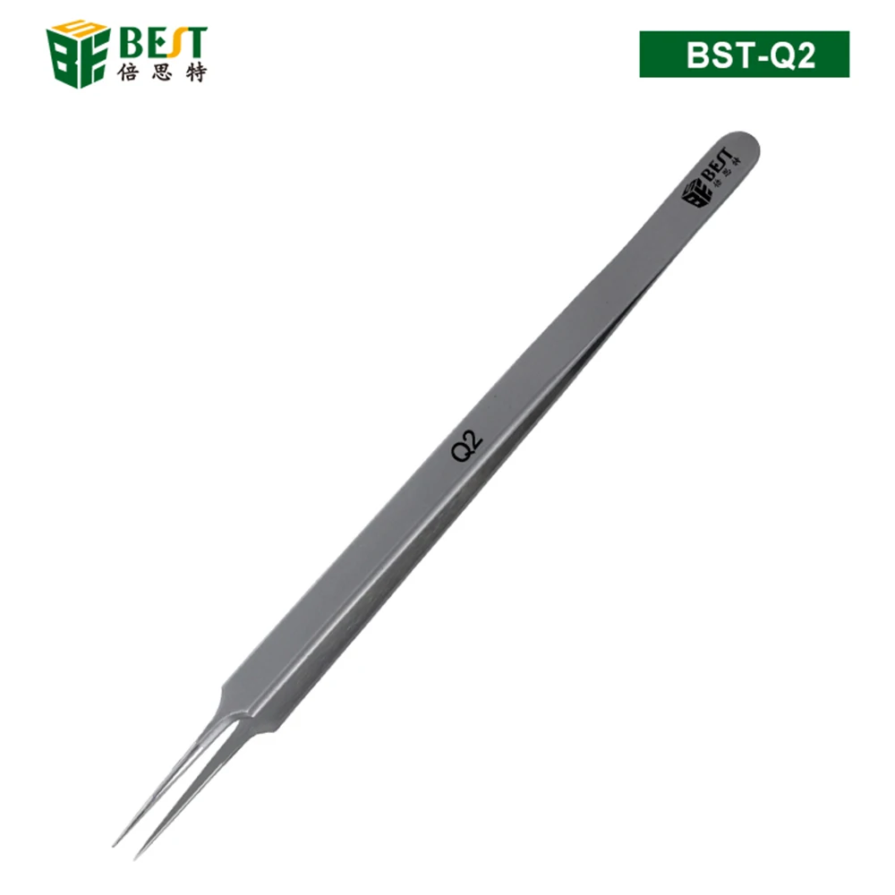 Stainless Steel Tweezers BST-Q2 Tip Head Eyebrow False Eyelash Tweezer Extension Tools Auxiliary Repair Electronic Components