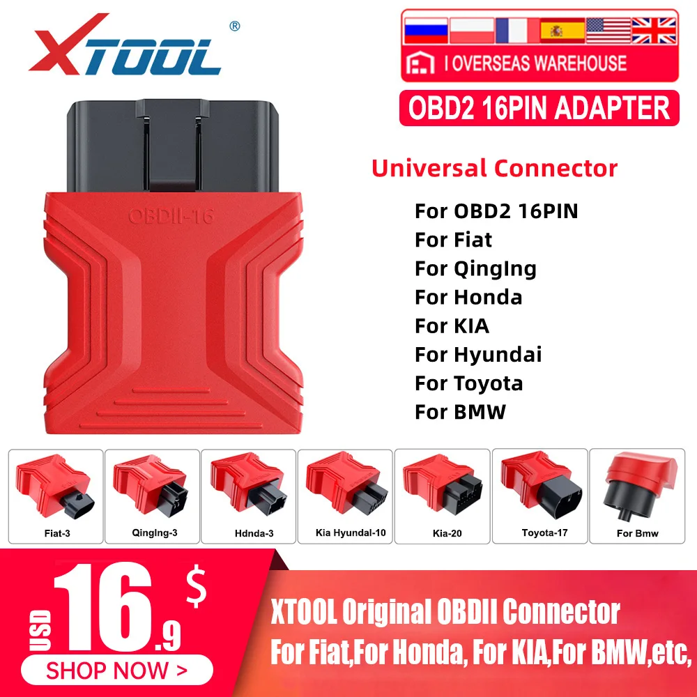 XTOOL OBD2 16 Pin Connector for X100 Pro2,X100 pad,X100 pad2, X100 PAD3,X100MAX,A80,A80Pro, OBD 2 Adapter Car Diagnostic Adapter