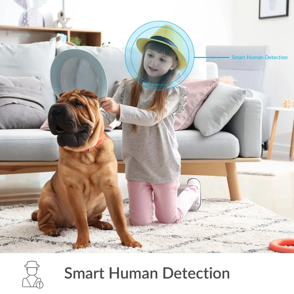 Cámara domo de seguridad para interiores, Webcam IP de 1080p, Wifi, AI, para mascotas, Pan & Tilt, grabadora de vídeo 360