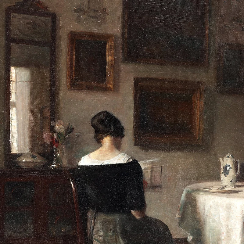 Woman Reading Antique Oil Painting On Canvas Posters Vintage Gallery Wall Art Pictures Female Prints for Living Room Home Decor