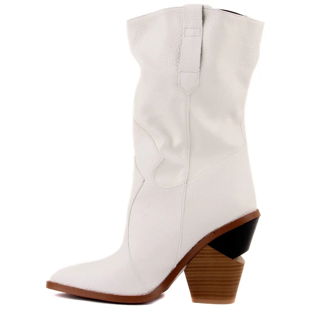 Guja-Botas de tacón alto para mujer, Color blanco