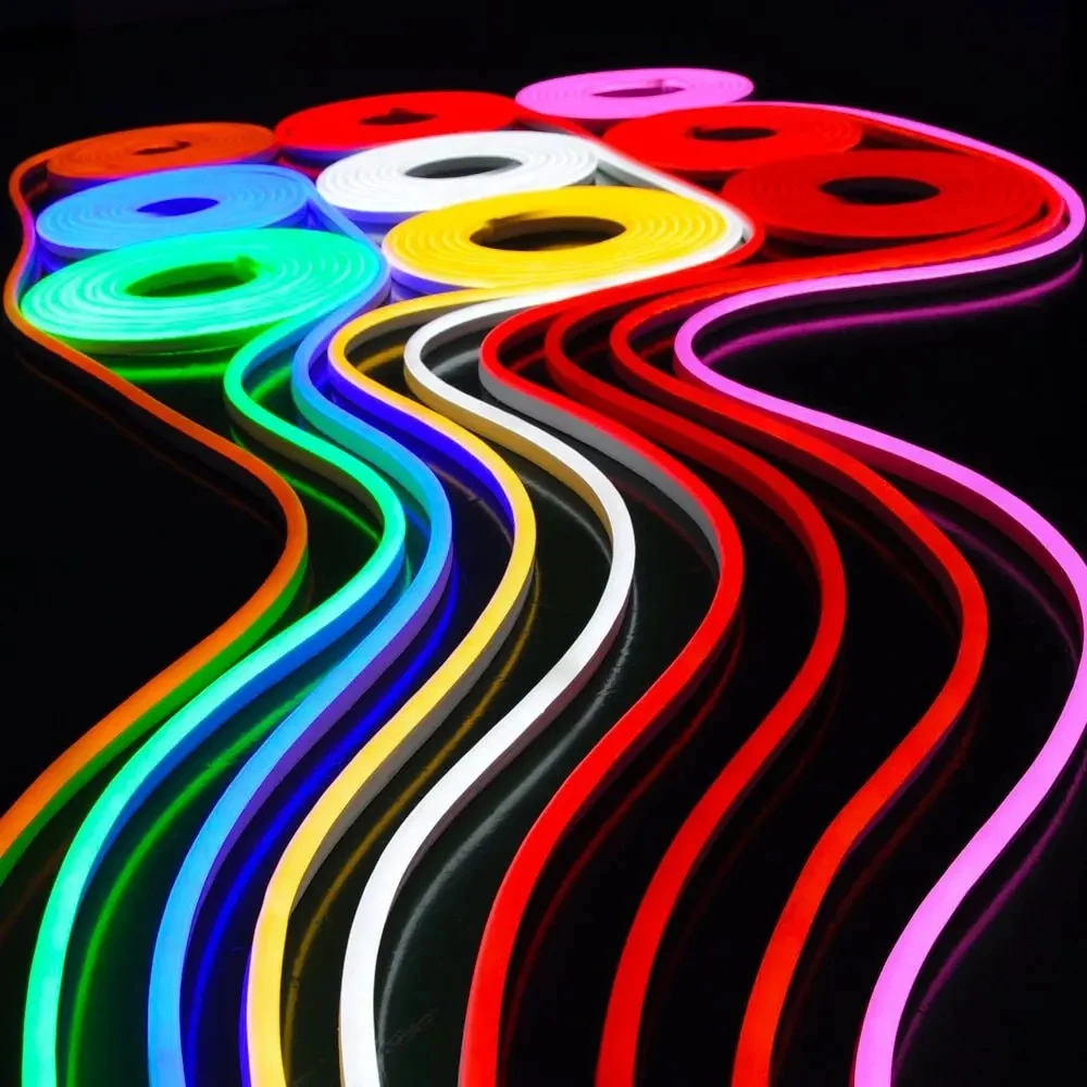 Flex  RGB LED Neon Set With Controller Adapter 5meter/set 6mm 8mm Narrow Waterproof Color Changing Bendable LED lighting Indoor