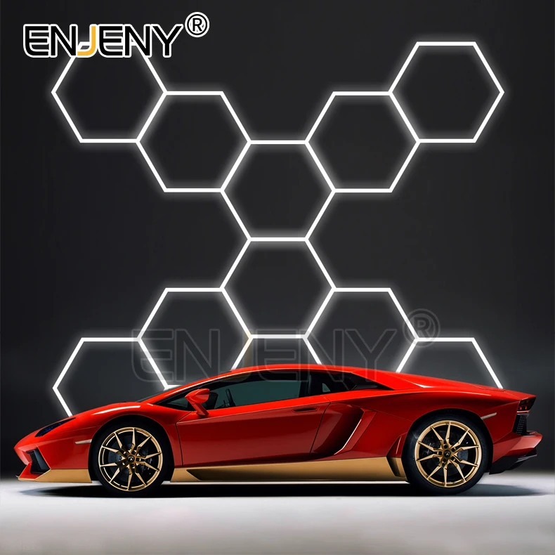 

Led Honeycomb Hexagon Hex-grid Light Ceiling Detailing Lamp Car Repair Workshop Wash Beauty Station Garage Illumination Design