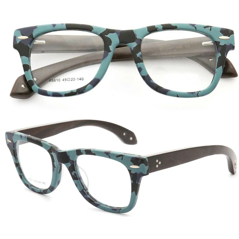 

Vintage Women Wooden Glasses Frames Men Wood Eyeglass Frames Prescription Fashionable Round Full Rim Retro Camo Optical Eyewear