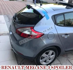 For Renault Megane 3 Spoiler 2009-2016 Auto Accessory Universal Spoilers Car Antenna Car Styling Diffüser Flaps Splitter Black