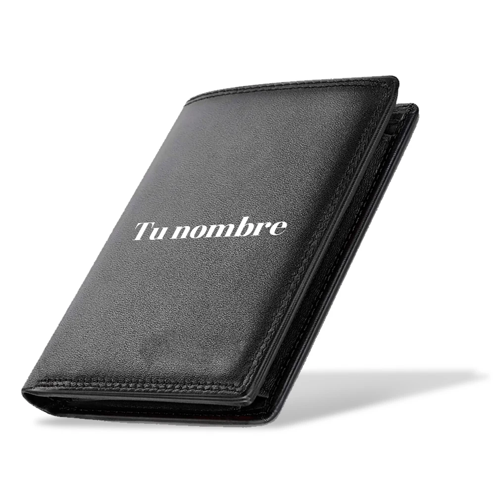 Man and woman wallet card holder with custom name or image wallet with RFID security system for