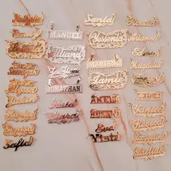 Personalized Custom Name Necklace For Women Customized 18k Gold Plated Nameplate Pendant Stainless Steel Jewelry Gift For Girls