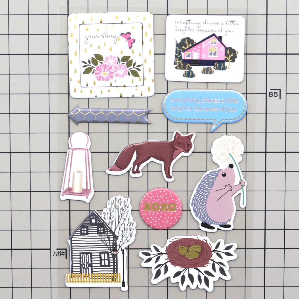 Creative Path Goldfolien-Blumen-Dekorationssticker für Scrapbooks, Vintage-Chipboard-Aufkleber, Verzierungen für Journaling und Basteln – Detail 2