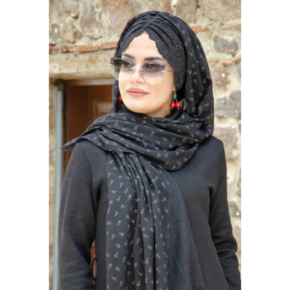 Hijab Ruched Cotton Printed Scarf Four Seasons Muslim Women Clothing Fashion 2022 Summer Abaya Jilbab Islamic Turban Muslim Women Bridal Veil