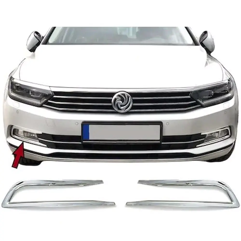 For Volkswagen VW Passat B8 2015-2018 Fog Lamps Cover Bezel Stainless Steel Auto Accessories High Quality Styling