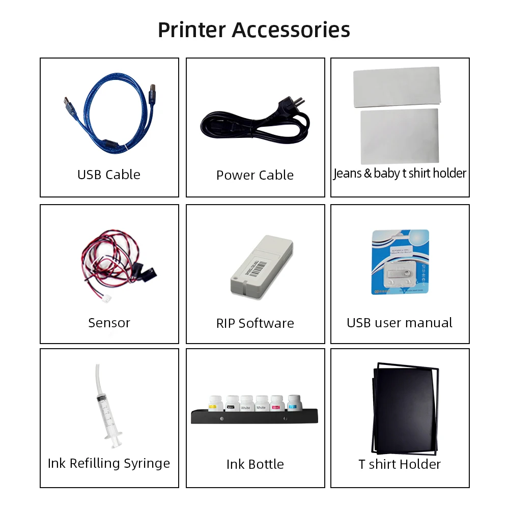 OYfame A3 DTG Printer for t shirt A3 Flatbed Printer Print on dark and light t shirt Jeans Hoodies A3 DTG Printing Machine A3