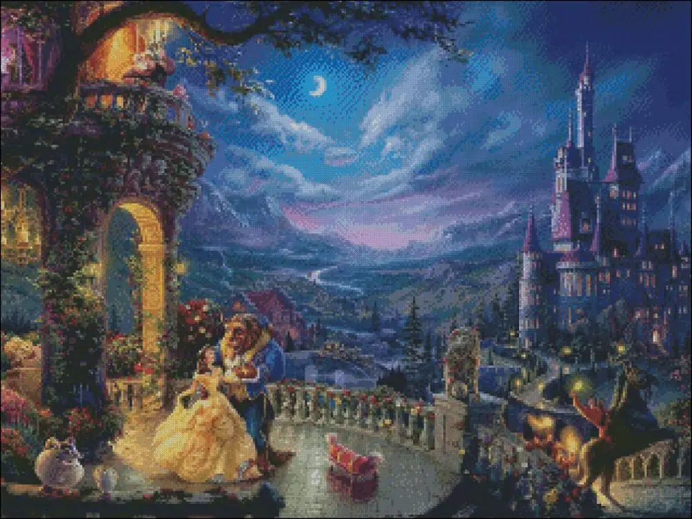 Dancing in the Moonlight - Counted Cross Stitch Kits - DMC Color DIY Handmade Needlework for Embroidery 14 ct Cross Stitch Sets