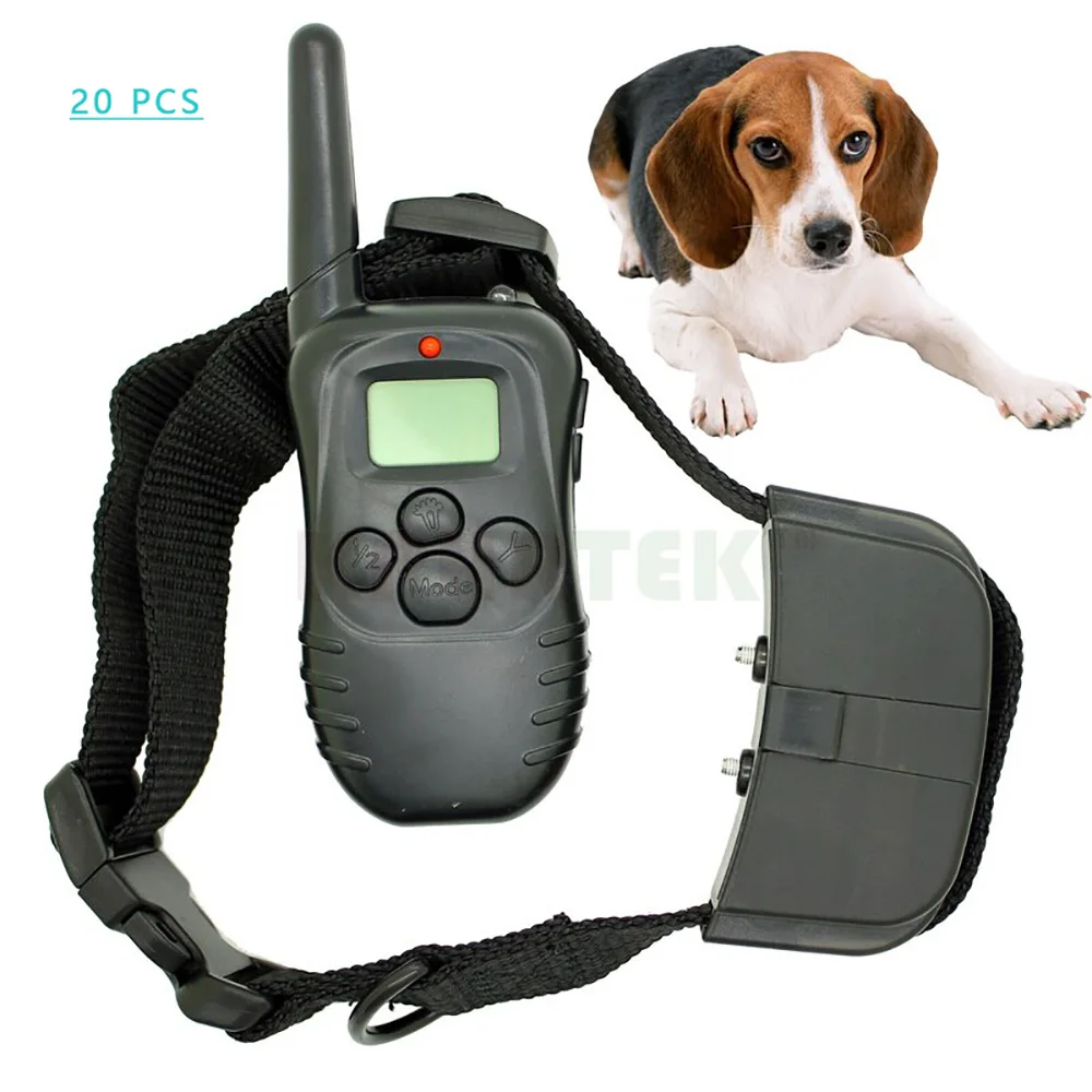 20 PCs 300M Dog Pet Lcd Display Remote Control Static Shock Anti Bark Training Collar