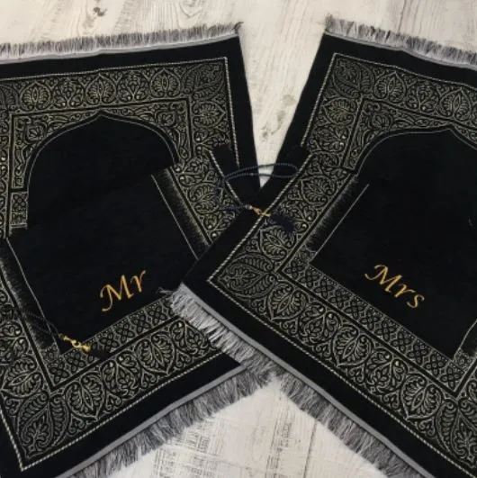 Prayer Mat with Name Personalized Sajadah Islamic Gift Prayer Rug Tasbeeh Set Muslim Home Decoration Braided Blanket Eid Gifts