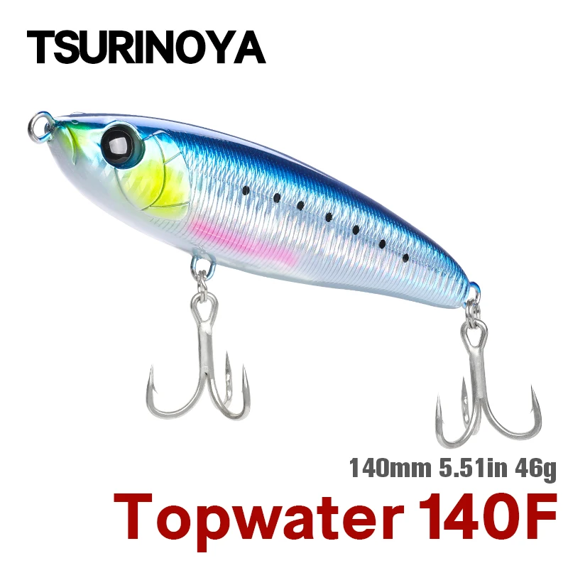 TSURINOYA 140F Topwater łódź wędkarska przynęta ołówkowa FANATIC 140mm 46g Stickbait słonowodna duża gra pływająca głębokie obszary twarde przynęty
