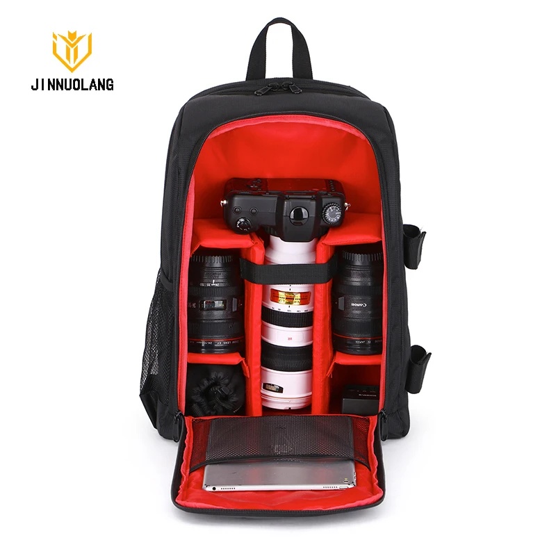 Professional photography backpack with a rack holder, waterproof Oxford cloth, double-shoulder bag with partitions