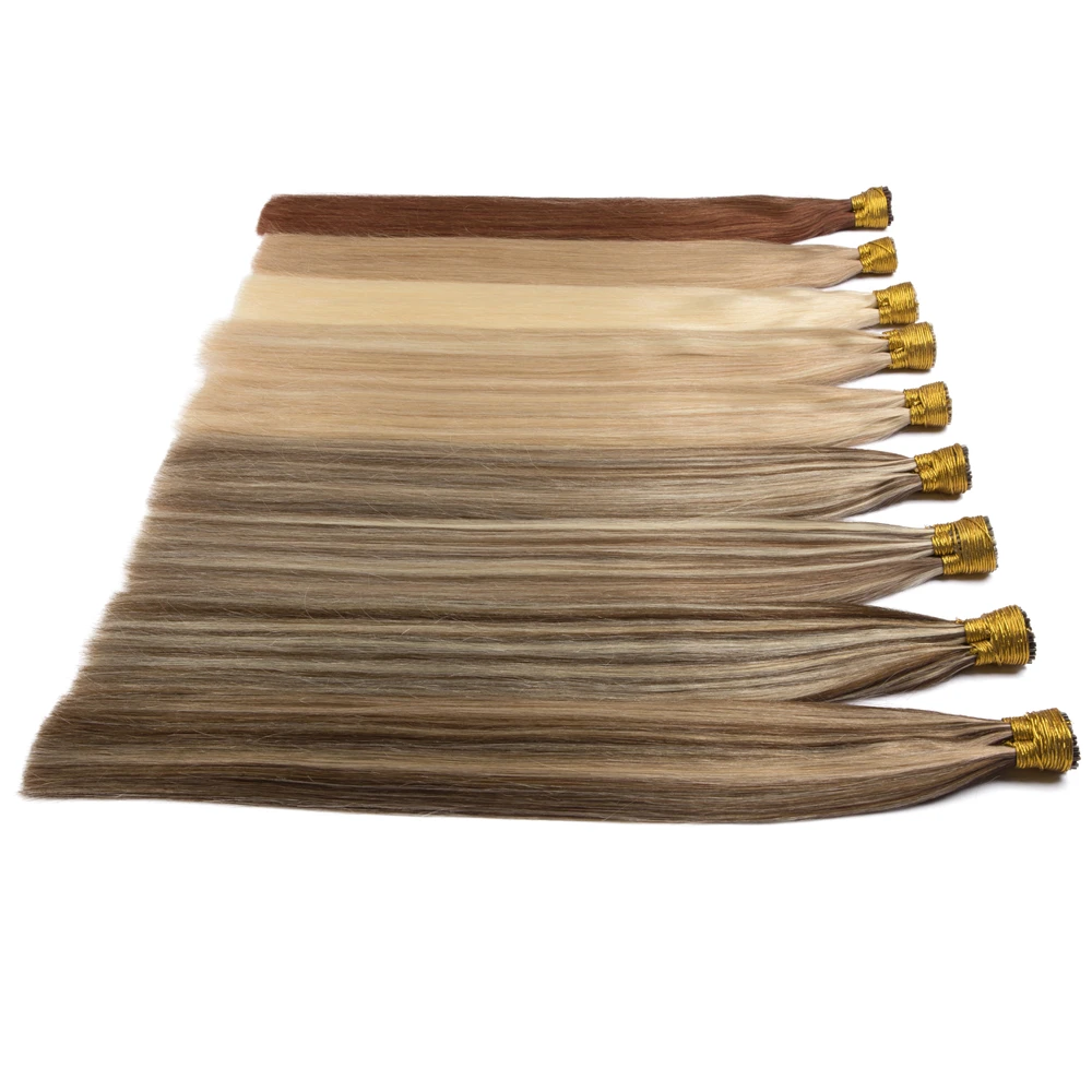 Straight I Tip Human Hair Hair Extensions Brazilan Remy Hair Extension Natural Keratin Fusion Hair 0.8g 1g/Strand 613#