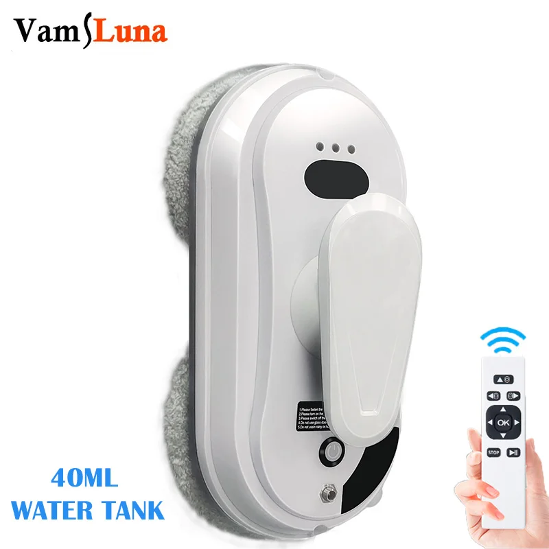 Electric Window Cleaner Robot with Ultrasonic Water Spray Smart Glass Cleaning Machine Remote Control Window Cleaning Device