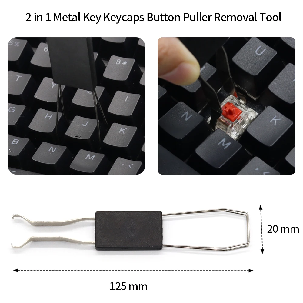 Universal Keyboard Key Cap Puller 2 In 1 Keycap Puller for Mechanical Keyboard Removal Tool Replacement Keycap Extractor Durable