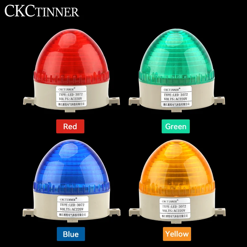 Stroboscope Signal lumière iode 12V 24V 220V LED-3072J Clignotant Rond Lumière Voyant LED Lampe Sécurité iode Signal Alarme