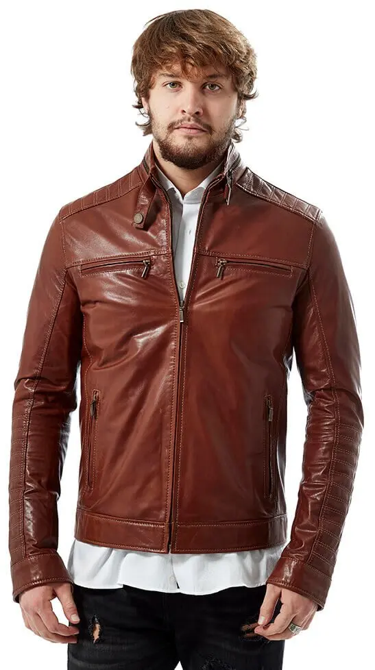 Felice Tân Phối Da Orjinal Da Cừu Thu Đông 2022 Biker Slim Size Lớn VintageTürkiye
