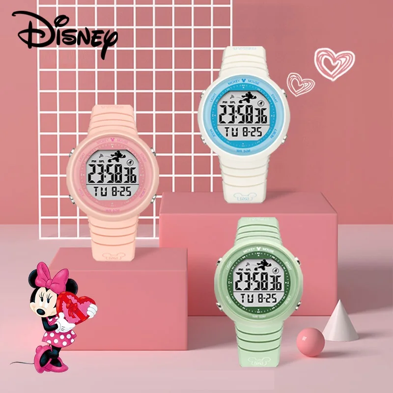 Disney Micky Mouse Men Children Digital Wristwatch Multi Function Alarm Clock Week Date Boy Girl Woman Student Waterproof Unisex