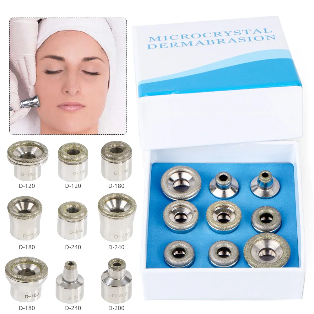 Nouveau dispositif de microdermabra ion diamant, pièce de rechange pour soin de la peau, 9 embouts