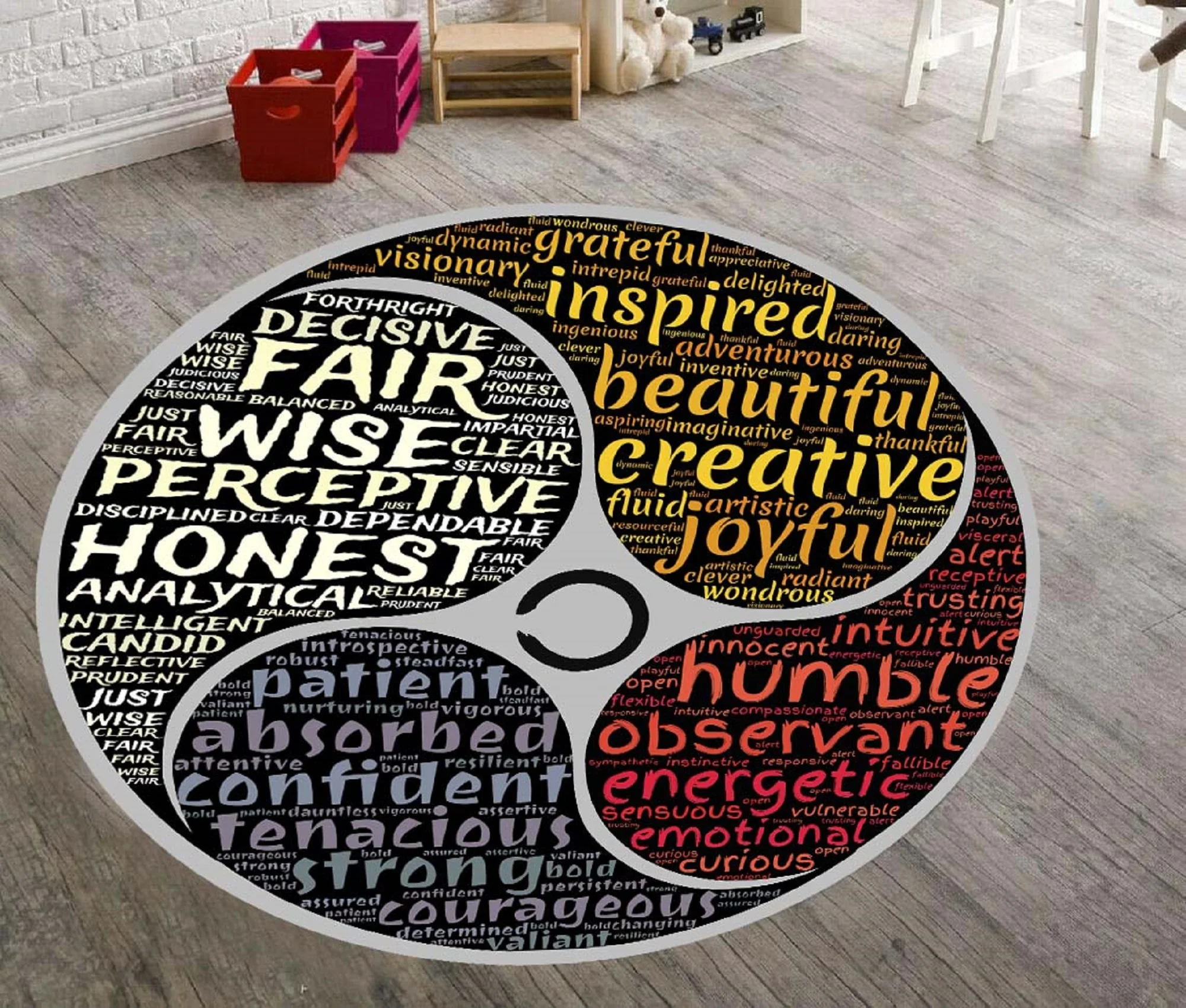 Wise,Wise Rug,Boys Room Rug,Round Rug,Wise Round Carpet,Wise Pattern Rug,Popular Rug,Themed Rug,Gift For Him,Gift For Her,Moral