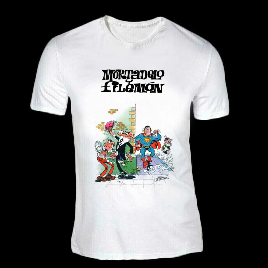 CAMISETA ALGODÓN MORTADELO Y FILEMON COMIC IBAÑEZ DTG T-SHIRT COTTON