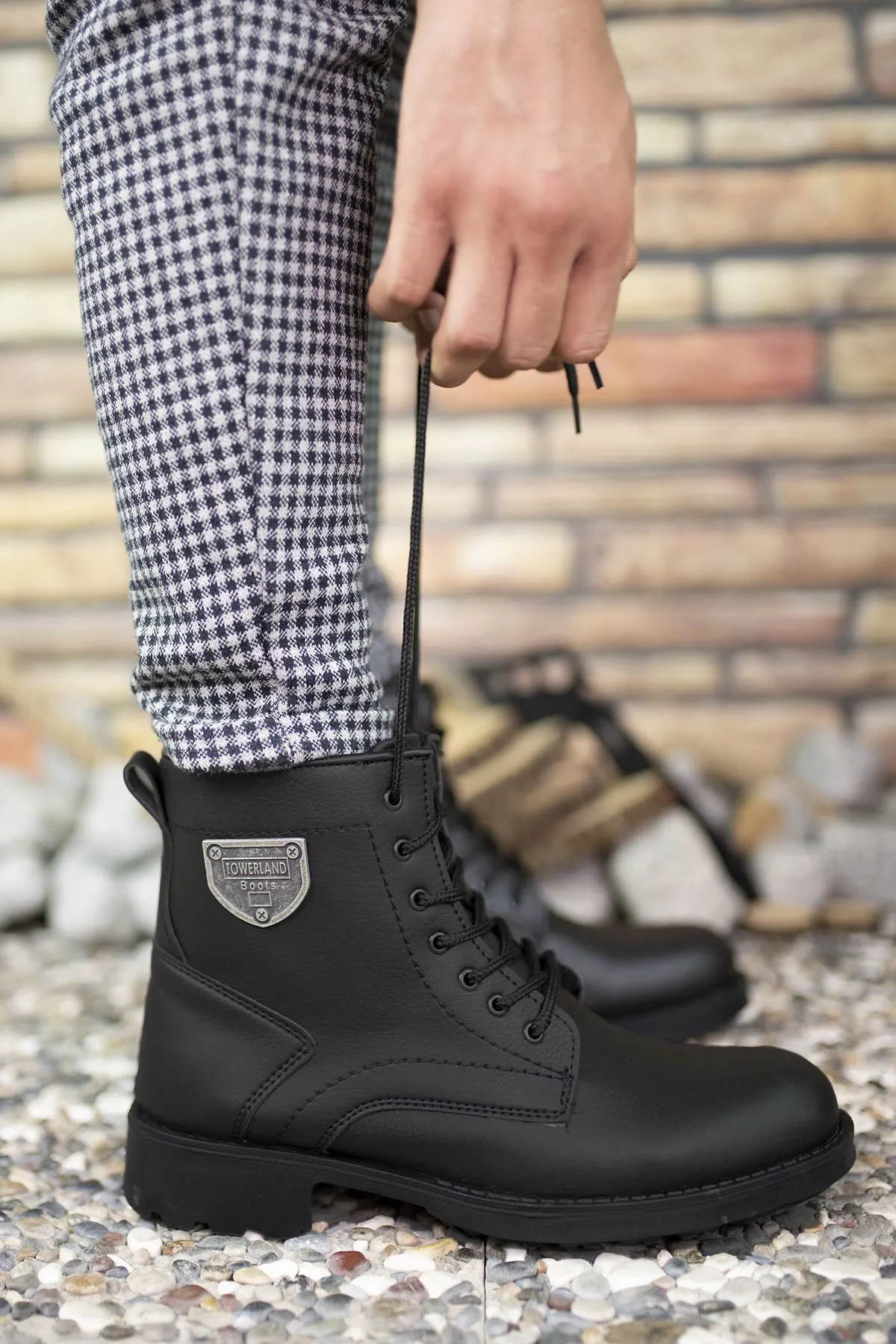 D00655 Men's winter boot biker boot Black Motorcycle Boots Metal Decor winter boot men's boot shoes men shoes 2021