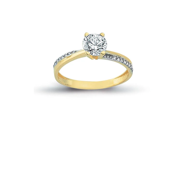 14K Solid Gold Solitaire Gracious Engagement Wedding Ring