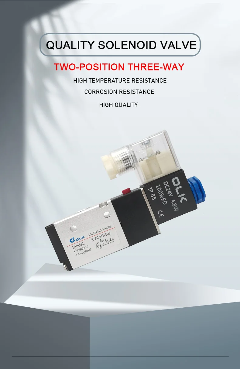 Detalhe 2 de Válvula solenoide 3V210-08 Pneumatic Solenoid Valve 3 Way 2 Position Air Directional Control Valve Pneumatic ValveDC12V DC24V AC110V AC220V Pneumática